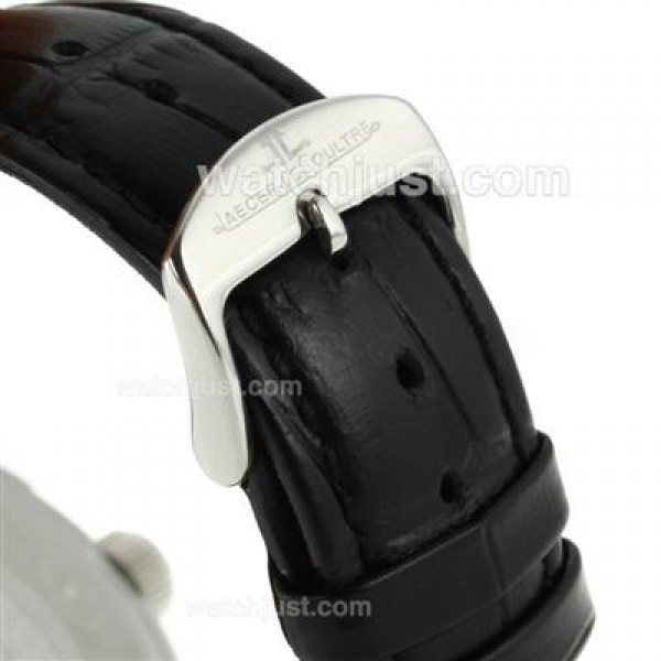 Jaeger-Lecoultre Master Control Working Chronograph with Black Dial-Leather Strap