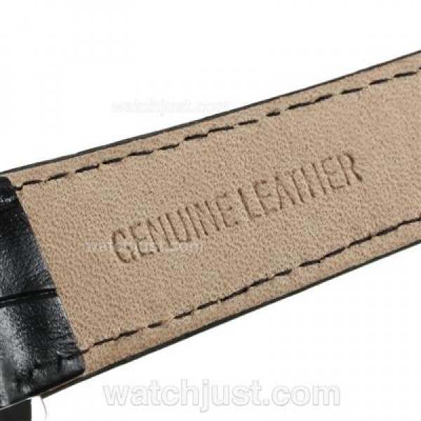 Jaeger-Lecoultre Master Control Working Chronograph with Black Dial-Leather Strap