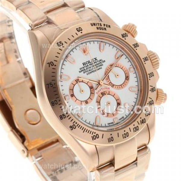 UK 40 MM Perfect Rolex Daytona 116505 White Dials Men Replica Watches
