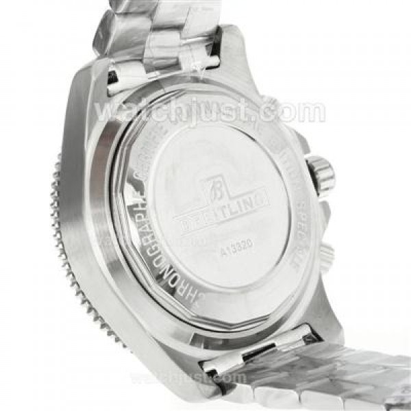 Breitling Super Ocean Working Chronograph Black Bezel with Black Dial S/S-Blue Needles