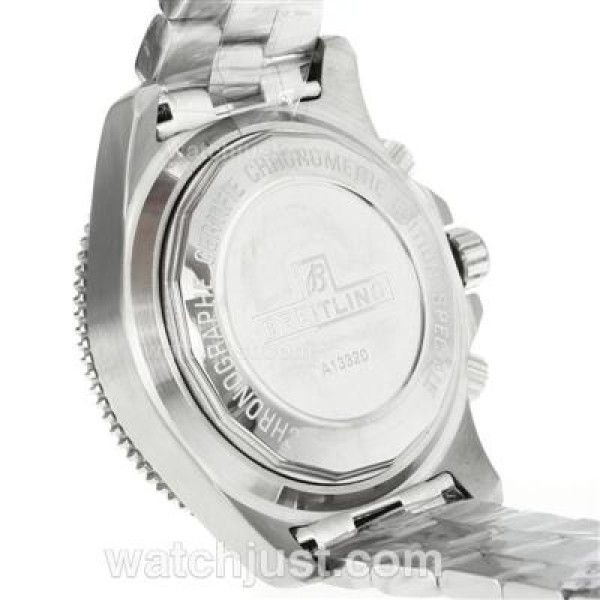 Breitling Super Ocean Working Chronograph Black Bezel with Black Dial S/S-Red Needles