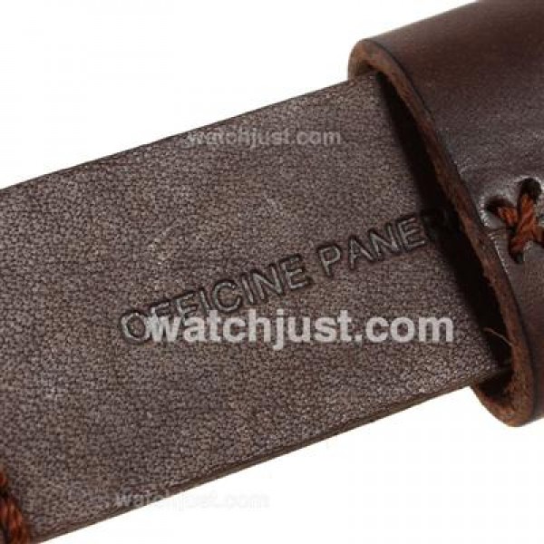 Panerai Radiomir Unitas 6497 Movement Swan Neck Rose Gold Case with Brown Dial-Leather Strap