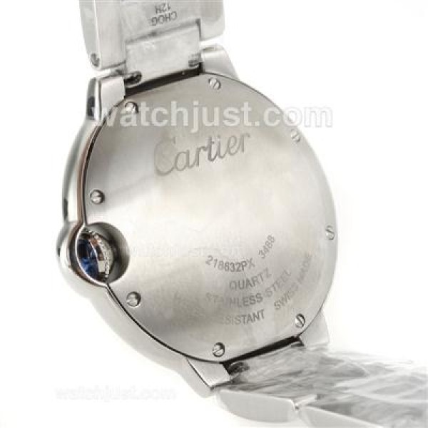 Cartier Ballon bleu de Cartier Diamond Markers with White Dial S/S-Sapphire Glass