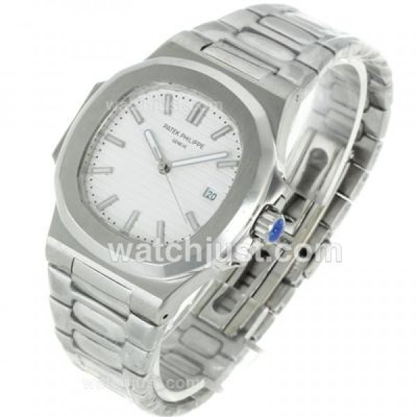 Patek Philippe Nautilus Automatic Stick Markers with White Dial S/S