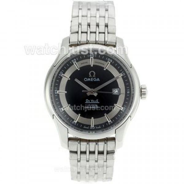 UK Best Quality Omega De Ville Replica Watches With Black Dials For Men