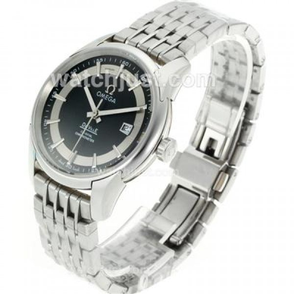 UK Best Quality Omega De Ville Replica Watches With Black Dials For Men