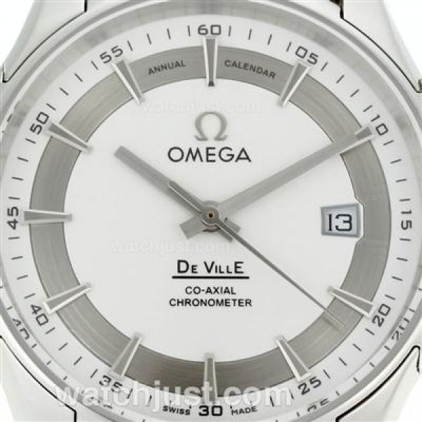 Swiss Made Omega De Ville Replica Watches With White Dials For Men