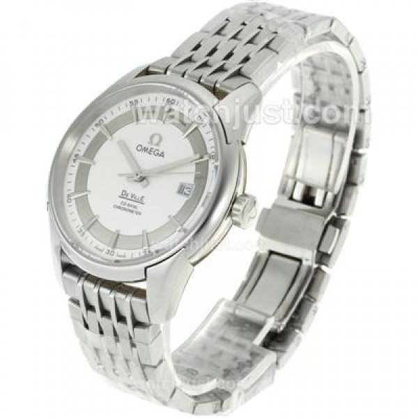 Swiss Made Omega De Ville Replica Watches With White Dials For Men