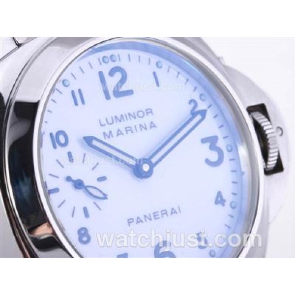 Panerai Luminor Marina PAM 113 Swan Neck Swiss ETA Unitas 6497 Movement with White Dial