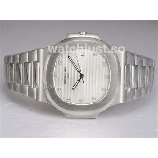 Patek Philippe Nautilus Jumbo MBW Swiss ETA 2824 Movement Diamond Marking with White Dial