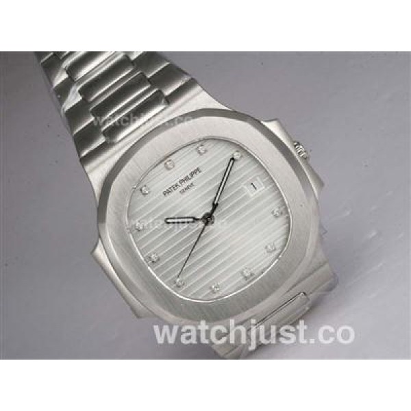 Patek Philippe Nautilus Jumbo MBW Swiss ETA 2824 Movement Diamond Marking with White Dial