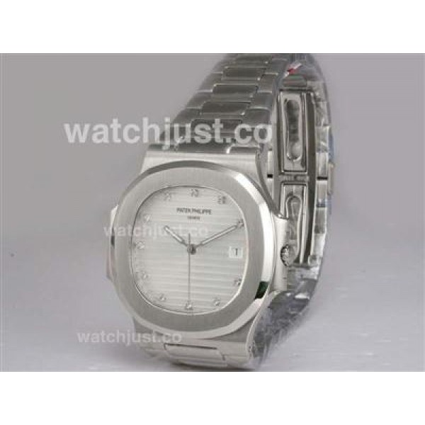 Patek Philippe Nautilus Jumbo MBW Swiss ETA 2824 Movement Diamond Marking with White Dial