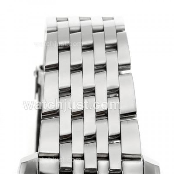 Breitling Montbrillant Chronograph Swiss Valjoux 7750 Movement Stick Markers with White Dial S/S-Sapphire Glass