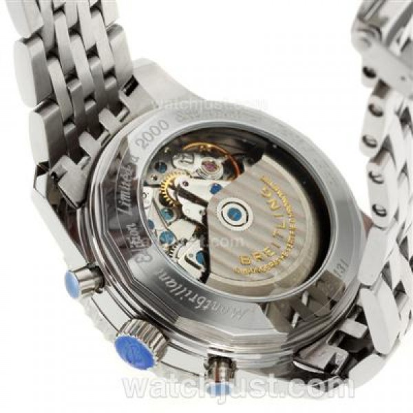 Breitling Montbrillant Chronograph Swiss Valjoux 7750 Movement Stick Markers with White Dial S/S-Sapphire Glass