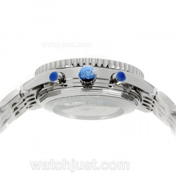 Breitling Montbrillant Chronograph Swiss Valjoux 7750 Movement Stick Markers with Black Dial S/S-Sapphire Glass