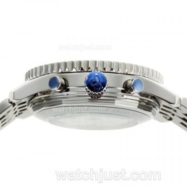 Breitling Montbrillant Chronograph Swiss Valjoux 7750 Movement Number Markers with Black Dial S/S-Sapphire Glass