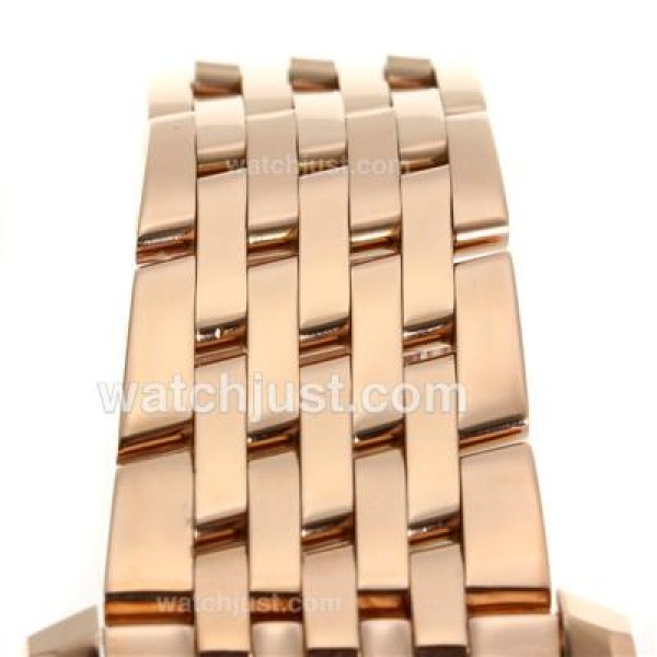 Breitling Montbrillant Chronograph Swiss Valjoux 7750 Movement Rose Gold Case with White Dial-Stick Markers