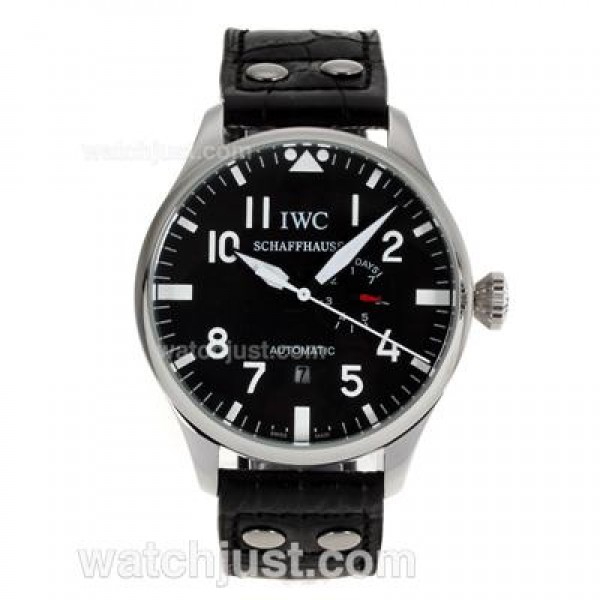 IWC Big Pilot Automatic White Markers with Black Dial-Leather Strap