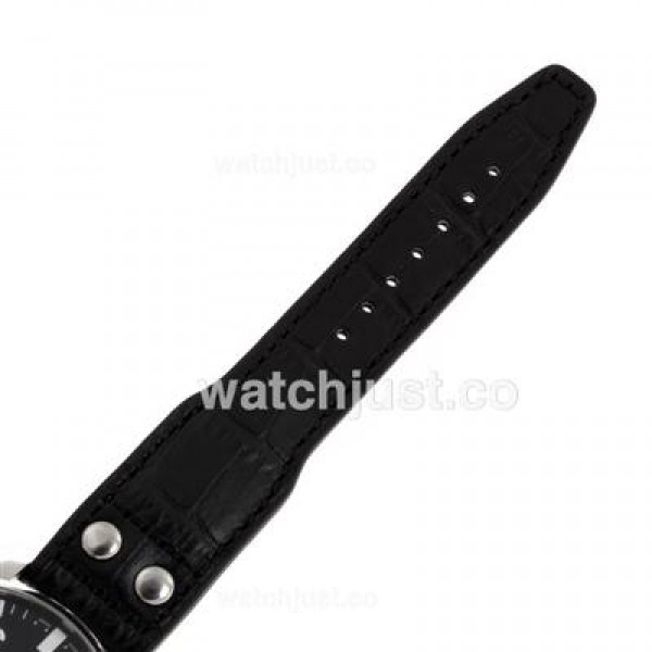 IWC Big Pilot Automatic White Markers with Black Dial-Leather Strap