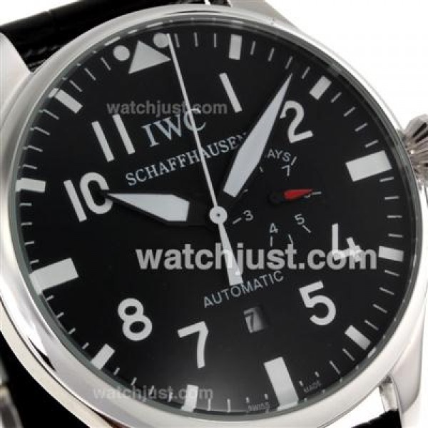 IWC Big Pilot Automatic White Markers with Black Dial-Leather Strap