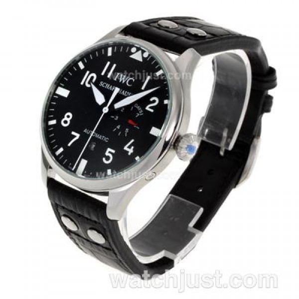 IWC Big Pilot Automatic White Markers with Black Dial-Leather Strap