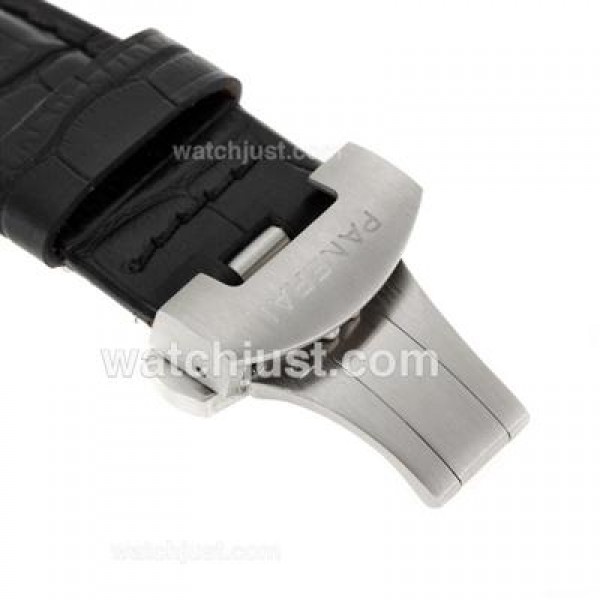 Panerai Black Leather Strap with Deployant Buckle-24mm