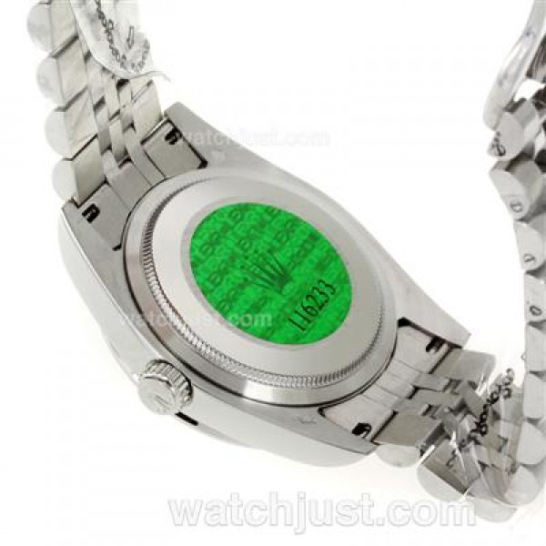 Rolex Datejust Automatic Diamond Bezel and Markers with White Dial S/S-Sapphire Glass