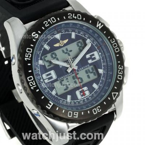 Breitling Emergency Digital Displayer PVD Bezel with Blue Dial-Rubber Strap
