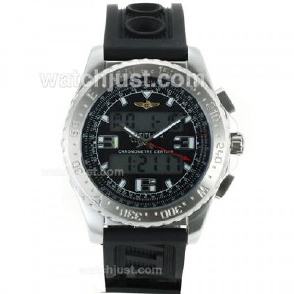Breitling Emergency Digital Displayer with Black Dial-Rubber Strap