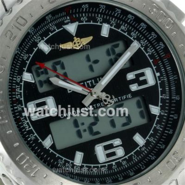 Breitling Emergency Digital Displayer with Black Dial-Rubber Strap