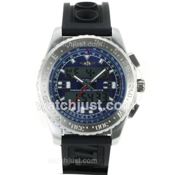 Breitling Emergency Digital Displayer with Blue Dial-Rubber Strap