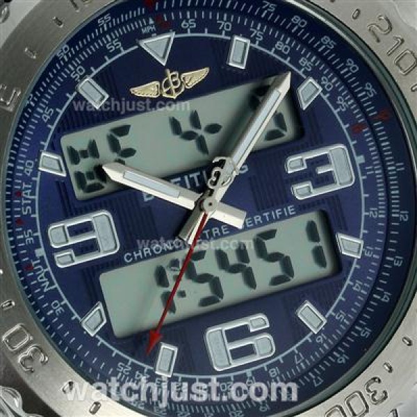 Breitling Emergency Digital Displayer with Blue Dial-Rubber Strap
