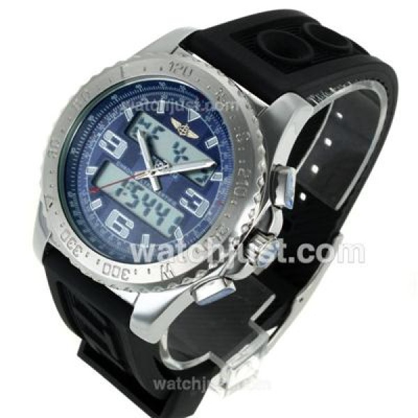 Breitling Emergency Digital Displayer with Blue Dial-Rubber Strap