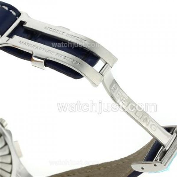 Breitling Emergency Digital Displayer with Black Dial-Blue Leather Strap