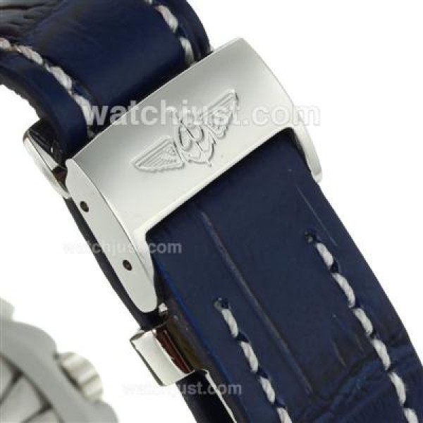 Breitling Emergency Digital Displayer PVD Bezel with White Dial-Blue Leather Strap