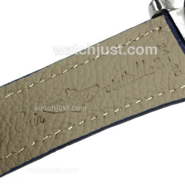 Breitling Emergency Digital Displayer PVD Bezel with White Dial-Blue Leather Strap