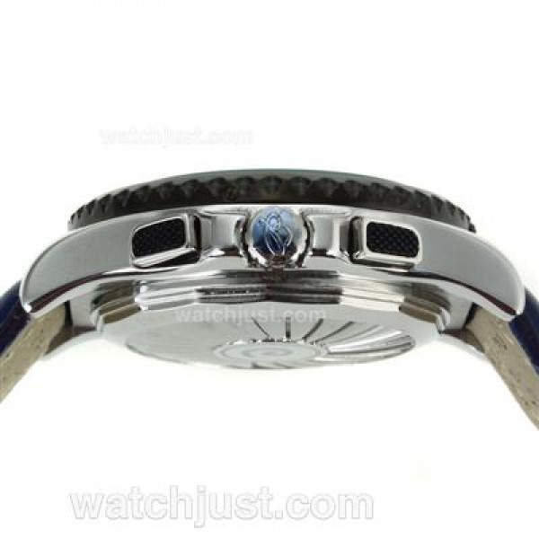 Breitling Emergency Digital Displayer PVD Bezel with Blue Dial-Blue Leather Strap