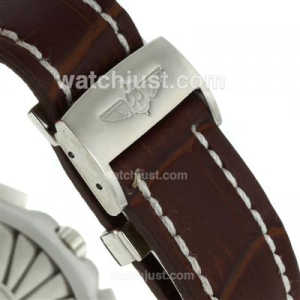 Breitling Emergency Digital Displayer with Black Dial-Brown Leather Strap