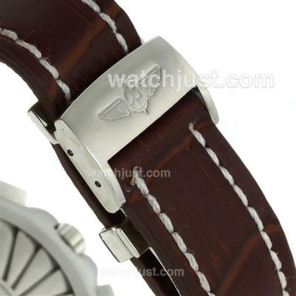 Breitling Emergency Digital Displayer with Brown Dial-Brown Leather Strap