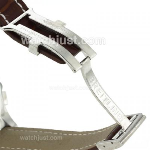 Breitling Emergency Digital Displayer with Blue Dial-Brown Leather Strap