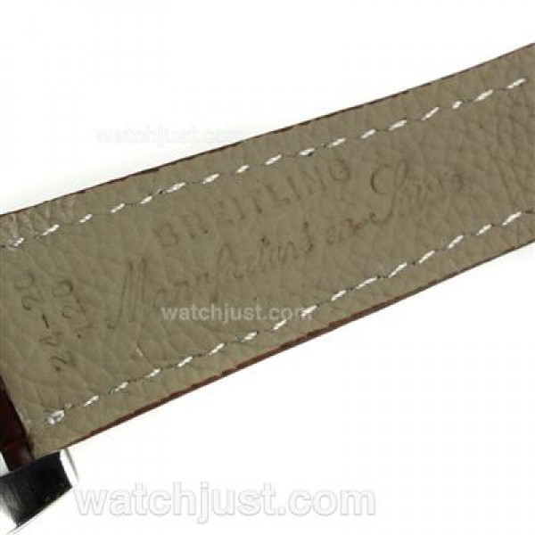 Breitling Emergency Digital Displayer PVD Bezel with Blue Dial-Brown Leather Strap