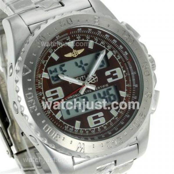 Breitling Emergency Digital Displayer with Brown Dial S/S