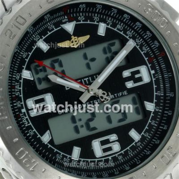 Breitling Emergency Digital Displayer with Black Dial S/S