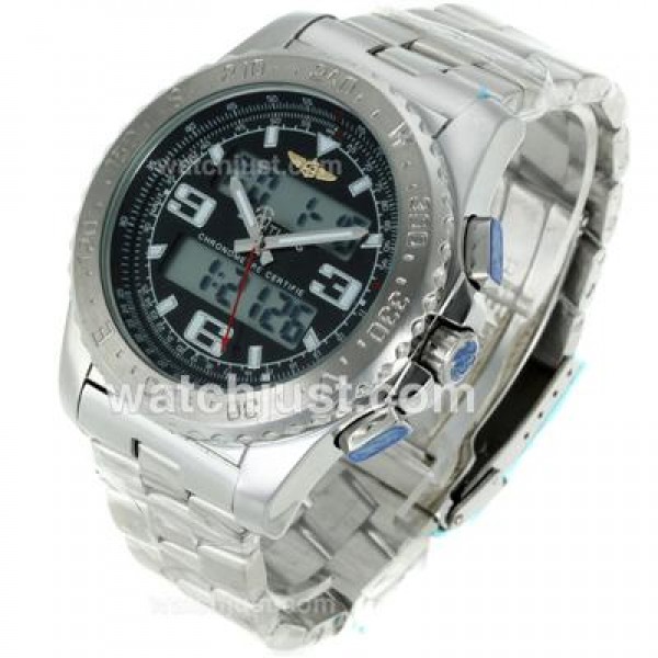 Breitling Emergency Digital Displayer with Black Dial S/S