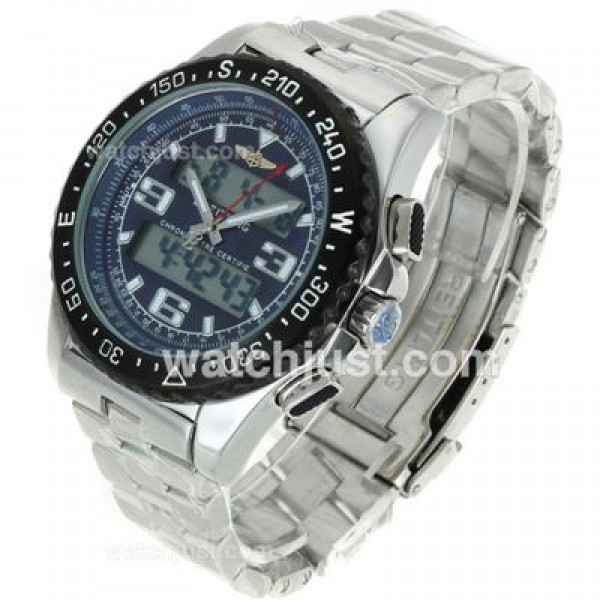 Breitling Emergency Digital Displayer PVD Bezel with Blue Dial S/S
