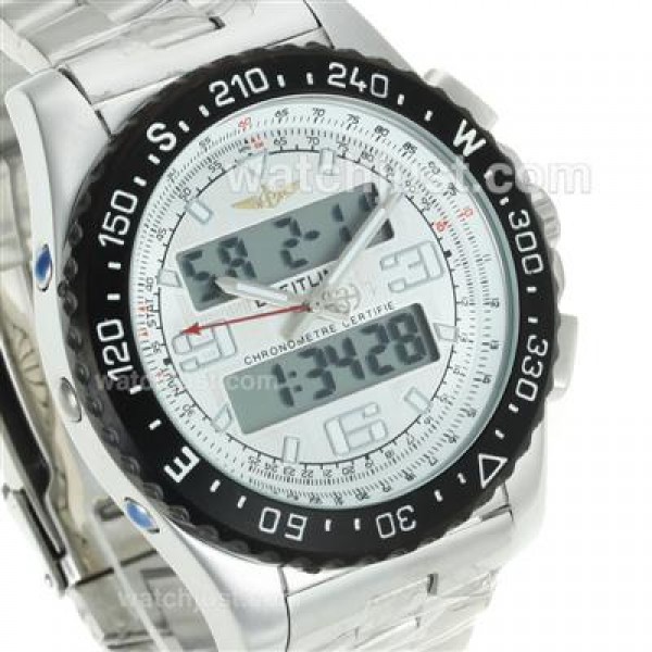 Breitling Emergency Digital Displayer PVD Bezel with White Dial S/S