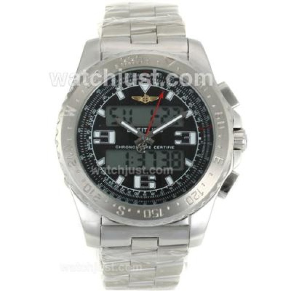 Breitling Emergency Digital Displayer with Black Dial S/S