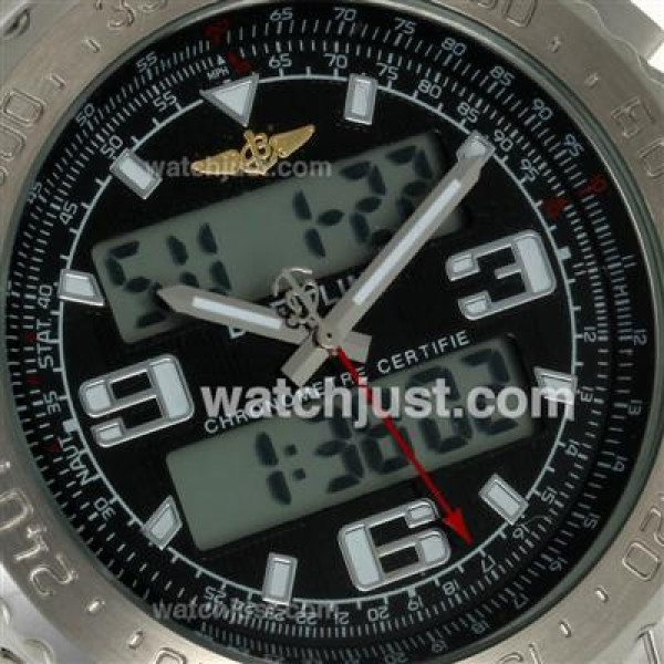 Breitling Emergency Digital Displayer with Black Dial S/S