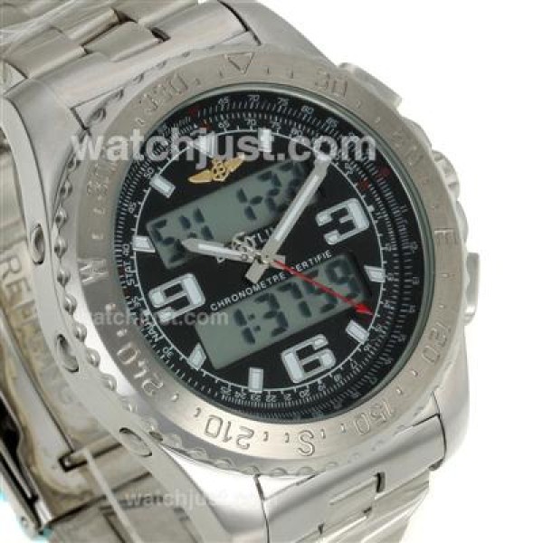 Breitling Emergency Digital Displayer with Black Dial S/S