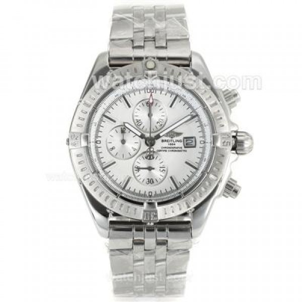 Breitling Chronomat Evolution Working Chronograph with White Dial S/S